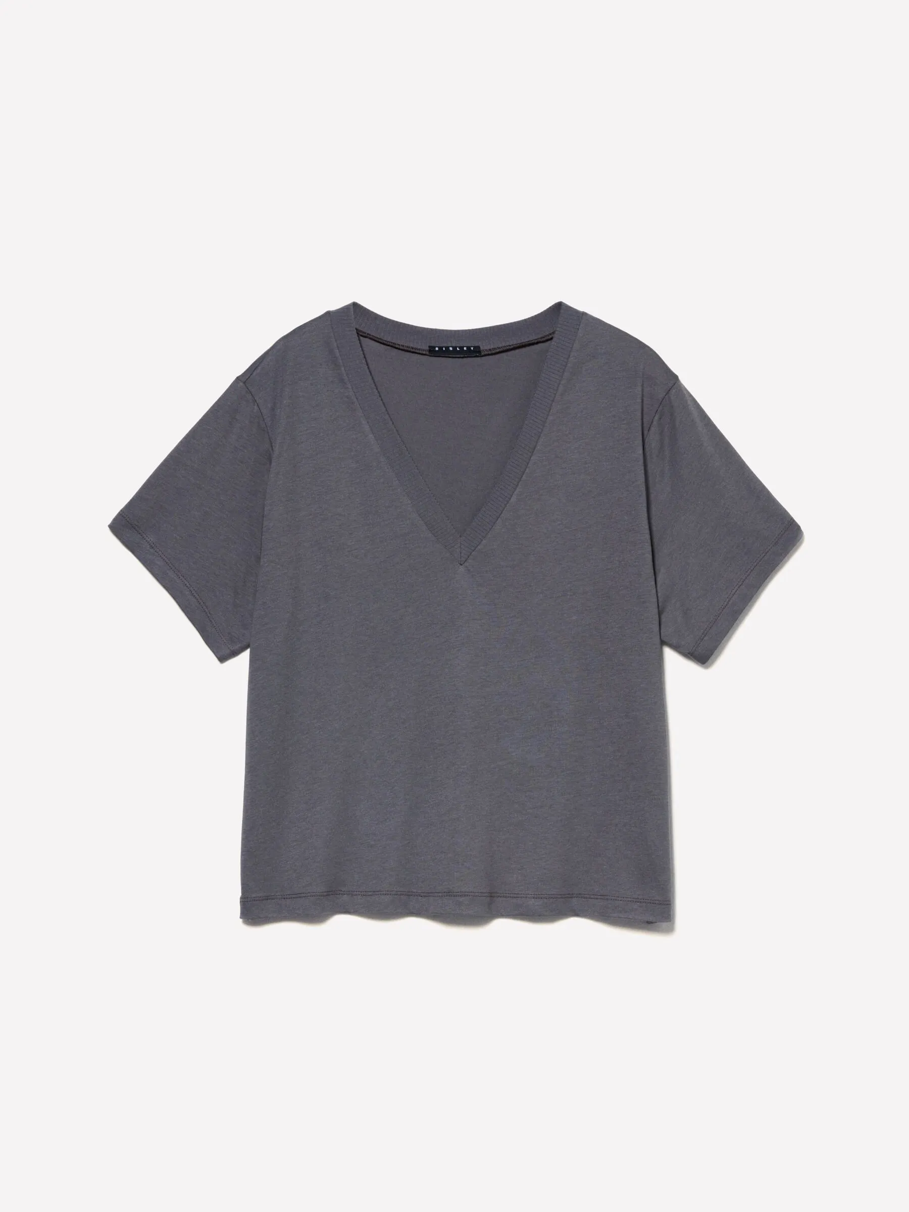 T-shirt grigio scuro con scollo a V
