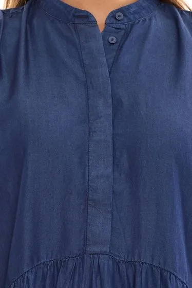 TOM TAILOR vestito in denim vestito casual da donna in lyocell vestito estivo 74411645 blu